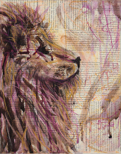 Heart of the Lion Original Mixed Media Artwork